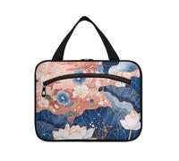 EtherSpher Elaborate Indigo Hydrangeas Flower Hanging Make up bag per le donne con gancio, designer carino kit da barba per gli elementi essenziali per le donne WC envase para profumo de L, elaborato