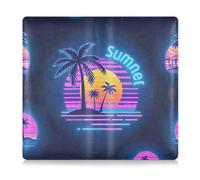 EtherSpher Estate Neon Cocco Tree Tramonto PU Pelle Auto Registrazione Assicurazione & Carta d'identità Portacarte Portafoglio Carta per Carte, Documento essenziale, Patente di Guida Veicolo
