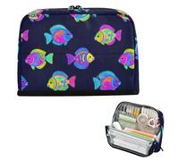 EtherSpher Estate Neon Tropical Fish Colore Matita Titolare Grande Capacità Sacchetto Cosmetico di Alta Capacità Cancelleria Pen Bag per Uomo Scuola cartuchera escolar para ninos
