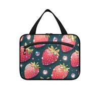 EtherSpher Fake Sequin Glitter Blue Strawberry appeso borse da toilette per le donne con gancio, designer impermeabile cura della pelle borsa per viaggio must haves zaino zaino kit de para mujer L