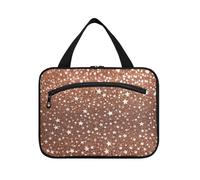 EtherSpher Falso Glitter Rose Gold Star appeso grande borsa da toilette da viaggio con gancio, designer unisex kit da barba borsa per gli uomini per accessori per le donne viaggio bolsas para