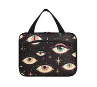 EtherSpher Fashion Blackr Eyes appeso kit di articoli da toeletta da viaggio con gancio, borse compatte di design con cerniera per gli elementi essenziali da viaggio campeggio bolsa para guardar