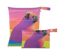 EtherSpher Fat Dog Dopamine Color - Borsa impermeabile impermeabile, confezione da 2 pezzi, essenziale da viaggio per bambini, con manici per spiaggia, bagno