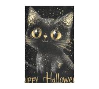 EtherSpher Felice Halloween Gatto Nero Decorazioni Halloween Asciugamani Cucina Lavaggio Primavera Asciugamano Asciugamano Assorbente Porta Stampa Martillo para cocina 71,1 x 45,7 cm Set di 6