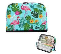 EtherSpher Fenicotteri estivi Foglia di Palma Blu Astucci di Grande Capacità Portapenne Organizer Ad Alta Capacità Scrivania Organizer per Teen Preppy School cartuchera para ninos