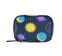 EtherSpher Finto Glitter Cartoon Universo Sole Luna medicina borse con scomparti staccabili attaccabile pillola organizzatore viaggio per borsa