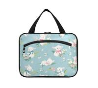 EtherSpher Fiore Carino Cartoon Sheep appeso borse per viaggiare con gancio, designer espandibile make up bag per adulti toilette bolso para maquillaje L, fiore, carino, cartone animato, pecore, Large