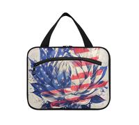 EtherSpher Fiore Decor Pianta 4 luglio Giorno dell'indipendenza appeso cosmetico da viaggio di grande capacità con gancio, sacchetto di spazzola chic di design per la mamma viaggio cartera para