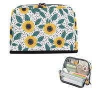 EtherSpher Fiore Giallo Girasoli Teal Foglie Astuccio Astuccio Grande Capacità Penna Borse Grande Capacità Moneta per Teen Boys School Supply cartuchera para lapices nina grandes