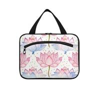 EtherSpher fiore Pesca Estate Boho appeso borse da viaggio per le donne con gancio, designer chic borsa cosmetica impermeabile per le signore che viaggiano estuche para maquillaje L, fiore pesca
