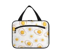 EtherSpher Fiori fritti uovo bianco appeso borsa da viaggio per articoli da toeletta con gancio, designer essenziale borsa da toilette appeso per viaggio must haves lavoro bolso de mano para hombre L