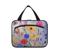 EtherSpher Fiori retrò con pittura a olio di colore sentire appeso borsa da toilette per gli uomini che viaggiano con gancio, designer pieghevole articoli da toeletta organizzatore per donne crociere
