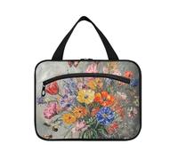 EtherSpher Fiori retrò con pittura a olio di colore sentire appeso borse cosmetiche da viaggio con gancio, design custodia impermeabile per articoli da toeletta per le donne campeggio estuche para