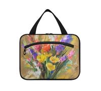 EtherSpher Fiori retrò con pittura a olio di colore sentire appeso borse da viaggio con gancio, designer compatto borsa cosmetica impermeabile per le donne deve lavorare maletín para maquillaje L