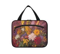 EtherSpher Fiori retrò con pittura a olio rossa sentire borse appese per le donne con gancio, borse unisex di design per articoli da toeletta per viaggiatori palestra estuche para brochas maquillaje L