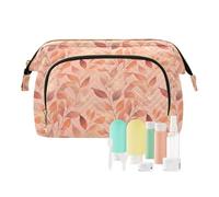 EtherSpher Foglie di pesca Rose Gold Toiletry Bags Borse da trucco leggere per le donne Borsa cambiamento per organizzatori di chiavi di carta, Foglie di Pesca Oro Rosa, 1 size