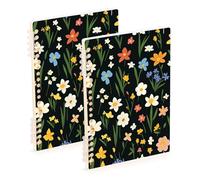 EtherSpher Formato A5 Colore Pittura A Olio Sense Fiori Composizione Quaderni 8.3 "x 5.7", resistente all'usura soggetto college a righe notebook 60 fogli per planner e affari Confezione da 2