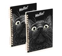 EtherSpher Formato A5 Naughty Animal Cat Nero a righe notebook carta 21,1 x 14,5 cm, robusto materiale scolastico per il college 60 fogli per diario e lista delle cose da fare