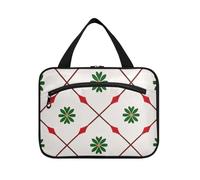 EtherSpher Freccia a scacchi rosso verde appeso borse da toilette per le donne con gancio, designer borsa da toilette portatile appeso per le donne deve toilette estuche para maquillaje L, freccia