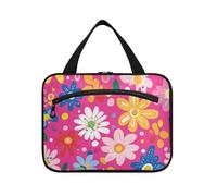 EtherSpher Fresh Little Flowers Peach appeso medicine bag per viaggiare con gancio, designer pieghevole rasatura kit borsa per gli uomini per viaggio essenziali bagno estuche para maquillaje L, Fiori