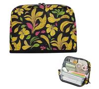 EtherSpher Frutta Banana Floreale Moda Nero Giallo Matita Caso di Grande Capacità Portapenne Cancelleria Astuccio per Insegnante Preppy Scuola Materiali escolares para nina