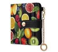 EtherSpher Frutti Nero Fresco Carino Delle Donne Piccolo Pieghevole Portafoglio In Pelle PU Portafoglio Pieghevole per Le Donne