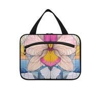 EtherSpher Geometrica Falena Orchidea Fiore Colorato appeso borsa da toilette da viaggio con gancio, designer impermeabile borsa trucco cosmetico per viaggiatori crociere bolso de mano para hombre L