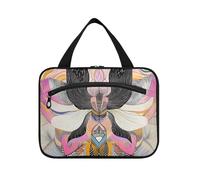 EtherSpher Geometrica Falena Orchidea Fiore Colorato appeso borsa da viaggio per le donne con gancio, designer unisex tote bag per accessori must haves travel cartera para maquillaje L, fiore orchidea