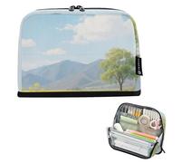 EtherSpher Giallo Fiore Campo Matita Borse Grande Capacità Penna Caso Con Cerniera Organizer Box per Infermiere Cosmetici cartera para lapices escolares de nina