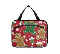 EtherSpher Gingerbread Uomini Buon Natale Verde Rosso appeso borsa da toilette per gli uomini con gancio, designer pieghevole tote bag per le donne viaggio envase para profumo de L, omini di pan di