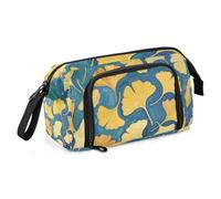 EtherSpher Gingko Leaf Blue Art Painting Pencil Box Grande Capacità Astuccio Rigido con Manico per Insegnante Preppy Scuola Forniture bolsas para lapices