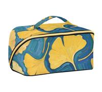 EtherSpher Gingko Leaf Blue Art Painting Progettato Toiletry Borse con divisori Borse da viaggio cosmetiche leggere per le donne Accessori da viaggio