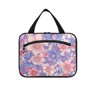 EtherSpher Giorno dei genitori Bella Rosa Viola Fiori appeso trucco borsa grande viaggio con gancio, designer impermeabile cura della pelle borsa per la mamma zaino zaino in spalla envase para profumo
