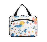 EtherSpher Giorno dei genitori Cartoon Cute Blue Bird appeso articoli da toeletta borsa da viaggio con gancio, designer borse unisex per articoli da toeletta per adulti lavoro envase para profumo de L