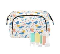 EtherSpher Giorno dei genitori Cartoon Cute Blue Bird Toiletry Bag Zipper Borse Cosmetici Con Cerniera Donne Portafoglio Contanti per Organizzatore di Trucco, Giorno dei genitori Cartoon carino