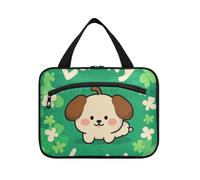 EtherSpher Giorno di San Patrizio Cartoon Carino Marrone Cane appeso grandi borse cosmetiche per le donne con gancio, designer unisex toilette organizzatore per le donne campeggio bolso de maquillaje