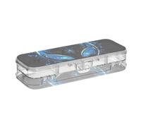 EtherSpher Glittering Aliens Black Designed Pencil Storage Box Clear Double Deck Penne Case Box per la scuola con coperchio a scatto