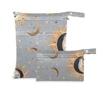 EtherSpher Golden Celestial Voodoo Style borse lavabili per panno 2 Pack Wet Bag per costume da bagno con manici per viaggi, palestra
