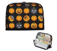 EtherSpher Goth Orange Halloween Divertente Zucca Astuccio Astuccio Grande Capacità Borsa Cosmetica Leggero Cancelleria Organizzatore per Ragazzi Scuola útiles escolares para ninas