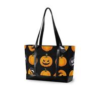 EtherSpher Goth Orange Halloween Fun Pumpkin donne alla moda laptop tote bag con cerniera borsa per il lavoro per il viaggio con pranzo bolsa para laptop mujer