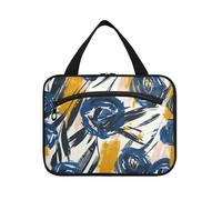 EtherSpher Grandi rose indaco scarabocchi blu appeso borse da viaggio per le donne con gancio, designer chic borsa cosmetica trucco per gli elementi essenziali di viaggio per le donne hotel