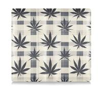 EtherSpher Grigio Marijuana Buffalo Plaid Check Premium Leather Car Registration & Insurance Card Holder Auto Glove Box Organizer per Documenti, Carte, Licenza