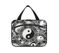 EtherSpher Grigio Tai Chi Bagua Formazione appeso borsa da toilette da viaggio per le donne con gancio, kit di rasatura moda designer per accessori da viaggio crociere estuche de maquillaje para mujer