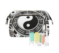 EtherSpher Grigio Tai Chi Bagua Formazione Toiletry Bag Zipper Borse Da Viaggio Per Le Donne Delle Donne Della Moneta Cambiamento Borsa per Accessori Da Viaggio, Formazione grigia di Tai Chi Bagua, 1