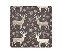 EtherSpher Grigio Vintage Elk Trucco Custodia Da Viaggio Lente Fotocamera Panno Autoadesivo Sacchetto di Trucco Organizzatore Wrap 21.7 X 21.7 Wrapper Trucco Per Le Donne, Alce vintage grigio,