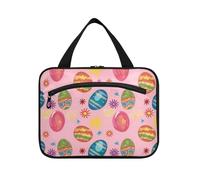 EtherSpher Happy Easter Eggs Pesca appeso borse da viaggio per le donne con gancio, designer borsa da viaggio compatta articoli da toeletta per papà bagno bolso de para mujer L, Uova di Pasqua Felice