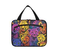 EtherSpher Happy Rainbow Cheetah Cubs appeso toilette borsa da viaggio per le donne con gancio, designer borsa medicina portatile per le donne hotel bolsa de maquillaje para mujer L, Cuccioli di