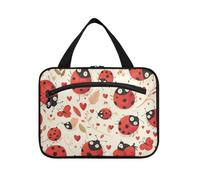 EtherSpher Happy Valentine Heart Distinctive appeso trucco da viaggio con gancio, designer compatto trucco borsa organizer per accessori must haves hotel estuche para guardar maquillaje L, Buon San