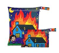 EtherSpher I Sleep When House Is on Fire, borse impermeabili per la spiaggia, confezione da 2 articoli essenziali da viaggio per bambini, con manici per viaggi, asilo nido