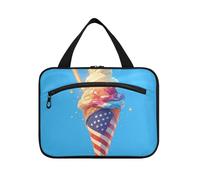 EtherSpher Ice Cream 4 ° luglio Giorno dell'Indipendenza borsa appesa per le donne viaggio con gancio, accessori di design borsa da toilette impermeabile per le donne bagno bolso para maquillaje de